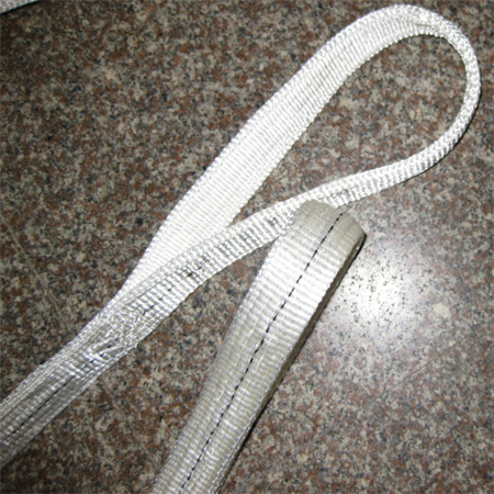 白色丙纶扁平吊装带_丙纶扁平双耳吊装带