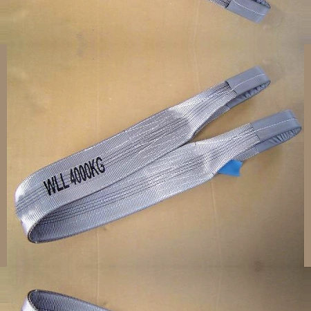 4 tonne grey flat webbing sling printed WLL 4000KG, 100 mm polyester body