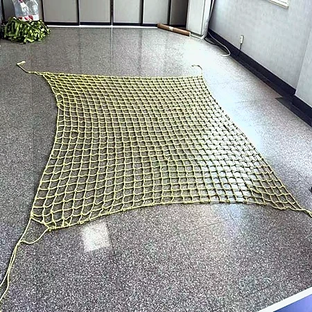 Fire prevention anti drone mesh panel with spliced border rope and corner fixing eyes
