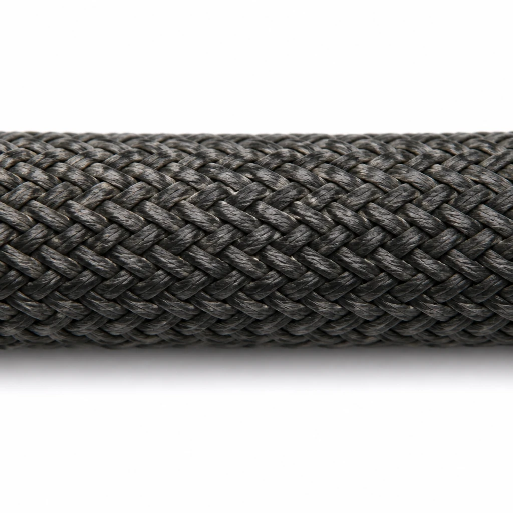 Heat resistant round slings with dark sleeves lifting a hot iron mould in a works building